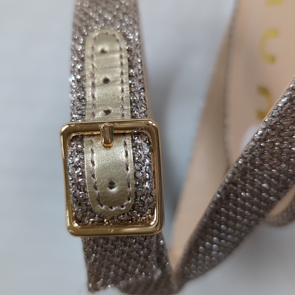 Unisa Glitter Embellished Strappy Chunky Heel Dressy Sandal 8.5M Silver - Picture 15 of 16